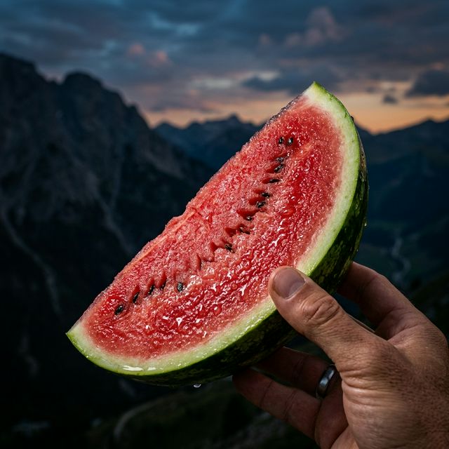 みずみずしいスイカのカット